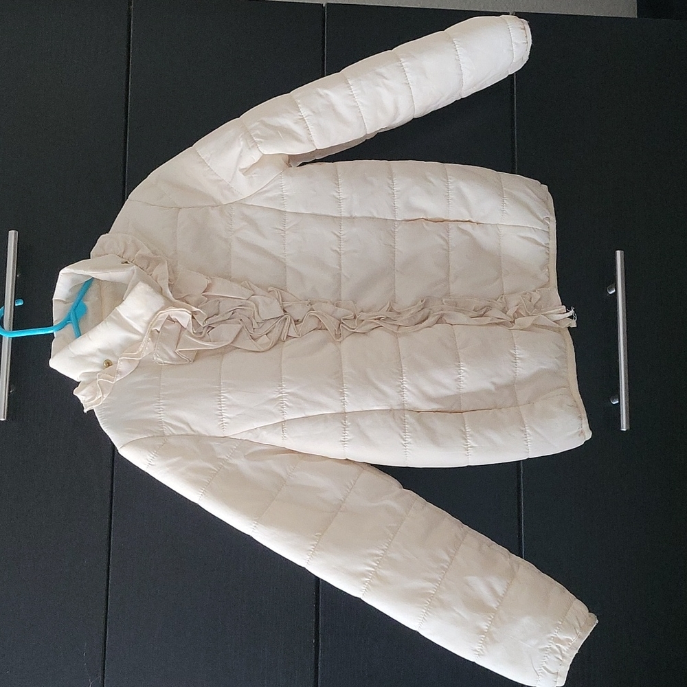 Girls copper key puffer lightweight jacket.